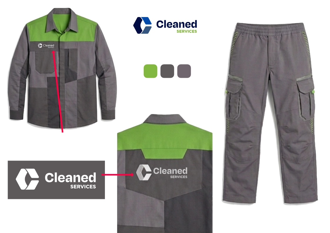 Detalle de uniformes: bordado y colores corporativos Cleaned